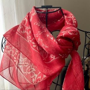 Red and Cream Square Scarf